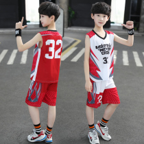 Boy suit 2022 New summer Childrens handsome Childrens handsome Childrens two sets 32 speed dry basketball clothes