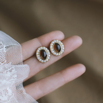 Silver Moto Home s925 Pure Silver Needle Pearl Cat Eyewear Nails 2021 New Tide Retro Palace Earrings Earrings