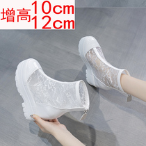 Ultra high heel Martin boots female summer thin section heightening thick bottom 10cm pine pastry web face small sub 12 cm cool boots