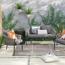 Nordic outdoor sofa creative Rattan woven belt sun room table and chair outdoor courtyard table designer leisure sofa
