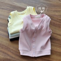 Childrens waistcoat Summer girls vest cotton waistcoat summer thin coat Female baby cardigan outside the spring and autumn horse clip