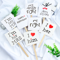 Bake cake decoration tassels flag-planting I am her MR I am his MRS plug-in dessert table dress