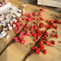 Plum blossom simulation flower wax plum fake flower Chinese home decoration silk flower zen flower arrangement living room decoration plastic flower branch