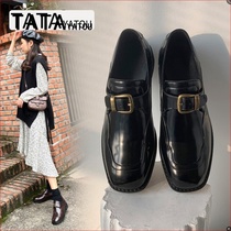 TATA YATOU Hes her girls retro Fang-head womens Lefoe shoes 100 hitch a personality single shoe college wind small leather shoes