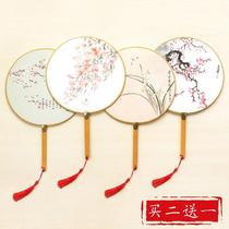 Round fan daily manual dance costume rain flower decoration cloth classical dance fan folding fan male kindergarten group