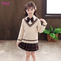 Girls sweater dress spring and autumn 2021 New Style children autumn dress