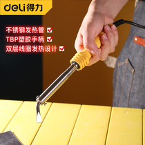 Deli electric soldering iron High power external heat type curved flat head Long life durable household maintenance Industrial grade tool solder