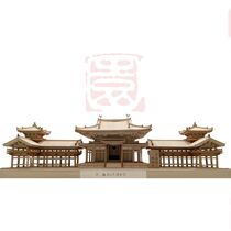 Japanese hand-assembled woodyjoe1 75 equal courtyard Phoenix Hall upgrade modified version of mortise and tenon structure model