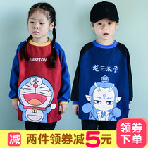 Childrens overcoat Waterproof and anti-dirty corduroy anti-dressing kindergarten painting clothes Baby bib eating clothes Autumn and winter models