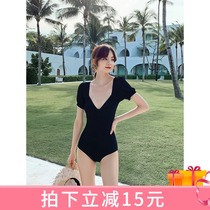 Swimsuit women 2021 new DK bikini conjoined conservative Belly Springs small breasts Slim Fit Swimsuit