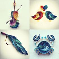 Handmade origami derivative paper painting material package Derivative paper painting Finished works Handmade paper derivative paper tool set Derivative paper