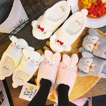 ins Wind rabbit cotton slippers cartoon cute winter girl home indoor home plush slippers home couple