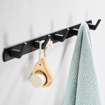 Universal hook coat lengthened row hook Strong household living room hook hanging wall aluminum alloy bathroom shelf