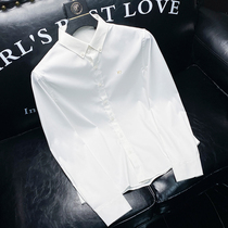 Jane O Spring Summer New Tide Cards White Superior Feel Shirt Mens Body Embroidered Combat Horses Casual-Shirt Men