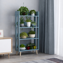 Flower shelf space multi-layer indoor solid wood living room balcony household storage multi-meaty floor flower pot stand saving space