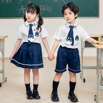 Primary School School Uniforms Summer Clothing Kindergarten Garden Suit Summer Short Sleeve Suit Inlen College Wind Kids Class Graduation Suit
