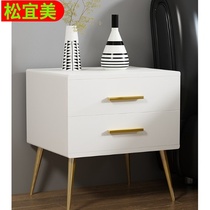 Bedside table Nordic wrought iron simple modern light luxury side cabinet Small table Bedroom locker corner cabinet storage cabinet