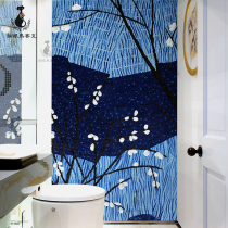 Cat eye ice jade porcelain jade mosaic cut painting background wall minimalist modern living room Xuanguan jigsaw decoration fresco