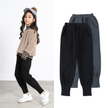 girls' spring autumn harem sweatpants outerwear children's sports trousers fleece large children's casual turnip pants girls pants