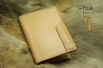 Genuine leather Passport leather jacket Double This dress with ticket bit Added Pen Inserts Pure Handmade Head Layer of Tanning Cow Leather custom