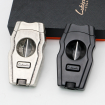lubinski lubinski Cigar scissors V mouth portable spring scissors with puncher cigar drill