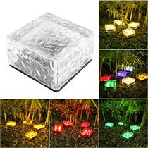Outdoor solar light waterproof garden landscape decoration ice brick light glass floor tile square buried light garden light