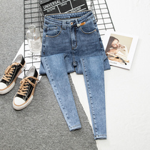 High Waist Jeans Woman 90% 2022 Spring and autumn 100 hitch a new small sub-retro blue hew slim fit slim fit
