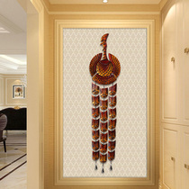 European wall decoration Peacock wood carving wall pendant wall decoration Living room wooden wall decoration crafts creative hanging decoration