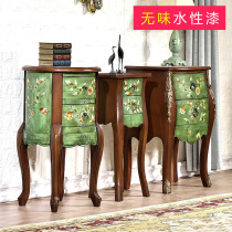 European sofa side A few living room storage corners Painted small coffee table with drawers Telephone table European Sofa side cabinet