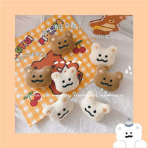 Korean ins Wind saber bear brooch girl heart cartoon plush clothes bag decoration badge pin couple