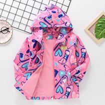 Girl Jacket 2022 Plus Suede Spring Autumn Season CUHK Child Children Submachine Clothing Integrated Suede Slim Suede Coat Korean Version Blouse