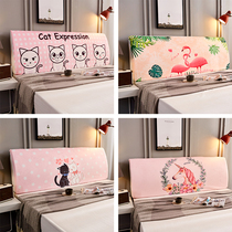 Wooden bed headroom cover universal bedside cover all-inclusive cute cartoon ins elastic removable and washable bedside dust cover