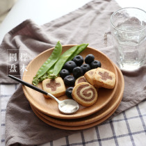 Log 100 hitch-day-style beech wood lacquered face waterproof round wood disc dessert dried fruit whole wood dishes