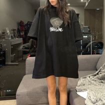 welldone short sleeve black peach cortex embroidery 21ss letter pocket caring T-shirt