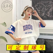 Summer Korean students loose long half-sleeved T-shirt shorts two fashion sports suits basketball women