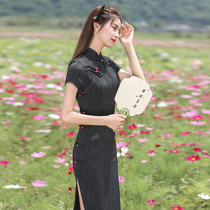 Improved cheongsam female summer vintage 2021 new young eroded bone dress old thing Republic of China small dress girl