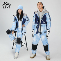 2122 new single-board double ski suit suit men and women waterproof one-piece ski pants warm tide winter windproof