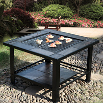 Outdoor barbecue table Courtyard Grill outdoor square rainproof ceramic table fashion casual charcoal grill