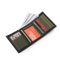  Korean version of the college style mens short three-fold student wallet tide simple canvas wallet mens wallet