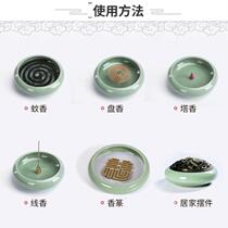  Box Ceramic Pan Incense Stove China Wind Swing Table Toilet Smoked Incense Pan Mall can be point for the Buddha Incense Stove Bedroom Line