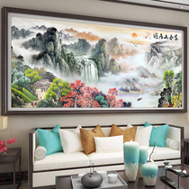 Rich Spring Mountain Residence Chart Cross Stitch 2022 New Line Embroidered Living Room Great Landscape Painting Scenery Full Embroidered yourself