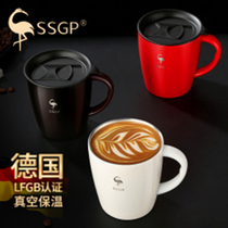 German insulated coffee cup European style with cover Home Mark cup tea cup with iron 304 stainless steel mug