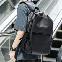 New Tide brand leather backpack mens backpack large capacity travel bag casual simple waterproof computer bag bag
