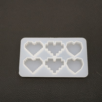 miss small morning diy crystal drops glue uv resin glue Pixel heart-shaped combination silicone mold love peach heart