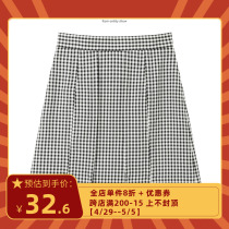 Brand Cut Mark Plaid Half Body Short Skirt Summer Clothes Ins dresses A word plexic dress chic mid-skirt CWGE92G08