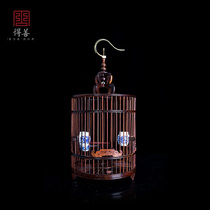 Laos big red sour bird cage large parrot Starling thrush mahogany bird cage wood carving ornaments wooden ornamental cage