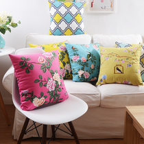 Wooden new Chinese flower and bird pillow model room design cushion Home matching pillow Double-sided waist pillow New product