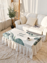 Coffee table cover simple modern lace TV cabinet European style waterproof living room tablecloth skirt rectangular cover