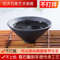 Dou Li Cup Kung Fu Tea Cup Natural Stone Japanese Master Cup Retro Single Tea Cup Moraine Rock Health Preservation Tea Cup