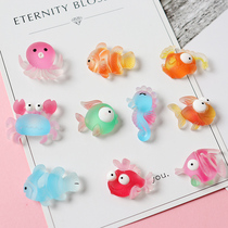diy emulation fish seahorse starfish crab marine artisanal drop glue cream cell phone shell accessories material bubble fish